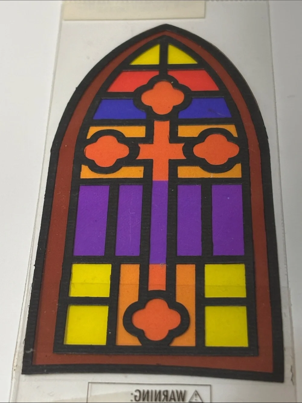 Jolee's By You Stained Glass Church Window EMBELLISHMENT - Purple, Yellow, Orang